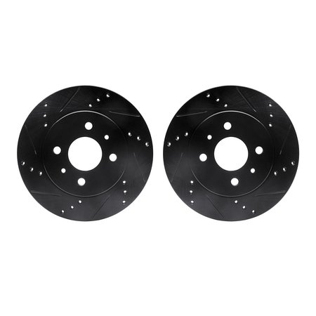 DYNAMIC FRICTION CO Rotors-Drilled and Slotted-Black, Zinc Plated black, Zinc Coated, 8002-53003 8002-53003